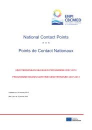 National Contact Points * * * Points de Contact ... - ENPI CBC Med