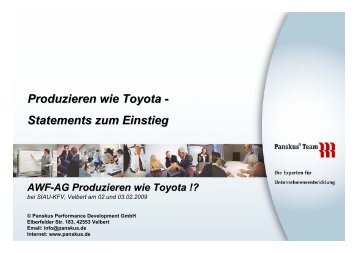 Produzieren wie Toyota - Statements zum Einstieg