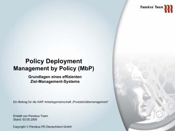 Beispiel einer Policy Deployment - AWF Arbeitsgemeinschaften für ...