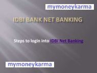 IDBI Net Banking - mymoneykarma