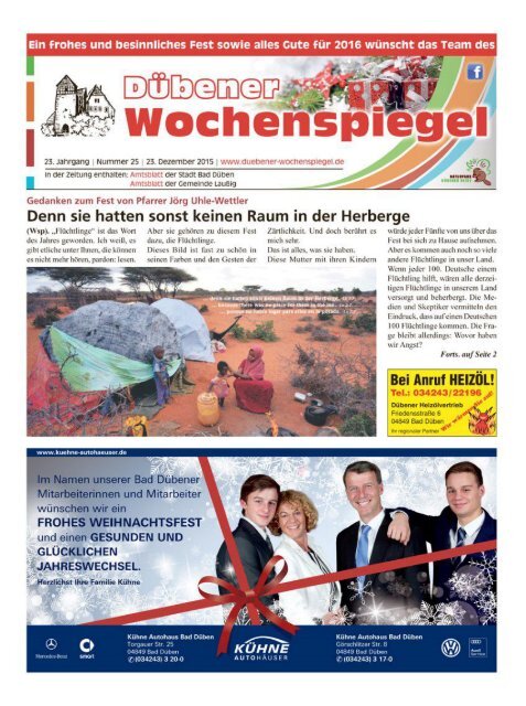 Dübener Wochenspiegel - Ausgabe 25 - 23-12_2015