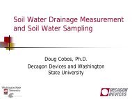 Soil water sampling Drainage measurement - Decagon Devices, Inc.