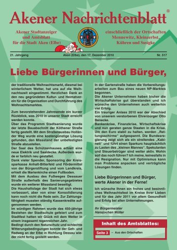 Ausgabe 517 vom 17.12.2010 - Stadt Aken (Elbe)