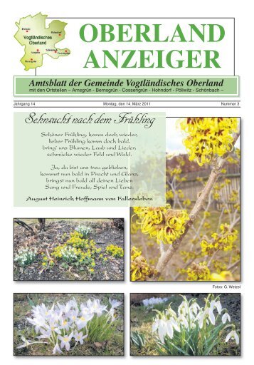 OBERLAND ANZEIGER Amtsblatt der Gemeinde Vogtländisches ...