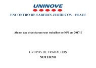 ENCONTRO DE SABERES JURÍDICOS- NOITE