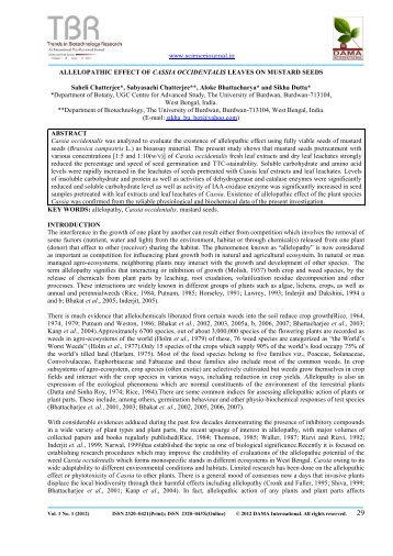 ALLELOPATHIC EFFECT OF CASSIA ... - New Page 1