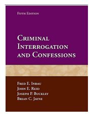 eBook Criminal Interrogation and Confessions Free eBook