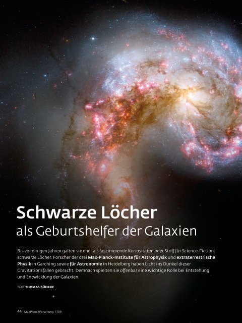 Artikel über schwarze Löcher vom Max Planck Institut.