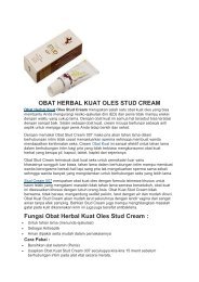 OBAT HERBAL KUAT OLES STUD CREAM