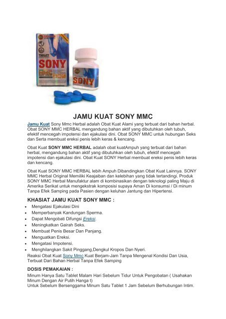 JAMU KUAT SONY MMC