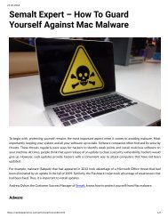 Semalt Expert – How To Guard Yourself Against Mac Malware