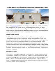 Building with Structural Insulated Panels Helps Ensure Quality Control