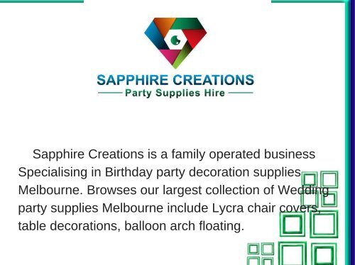 Birthday party supplies Melbourne