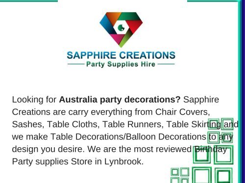 Birthday party supplies Melbourne