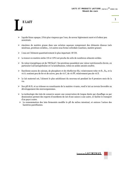 Resume Lait Resume Lait
