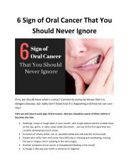 7 Sign of Oral Cancer That You Should Never Ignore