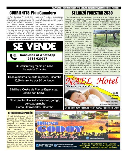 Revista Agropecuaria Nuevo Siglo Número 168 - JUNIO 2018