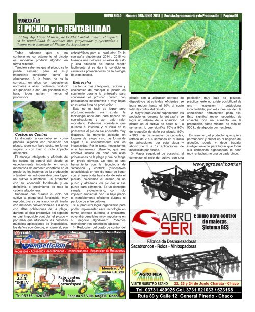 Revista Agropecuaria Nuevo Siglo Número 168 - JUNIO 2018