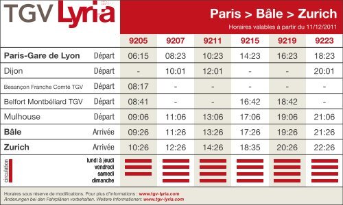 Paris &gt; Bâle &gt; Zurich - TGV Lyria