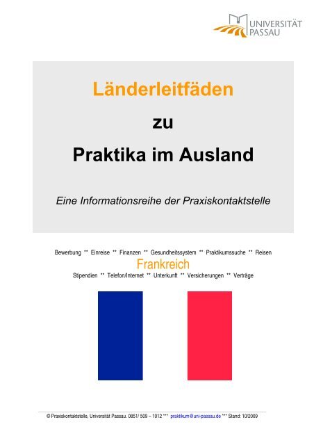 Länderleitfäden zu Praktika im Ausland Eine Informationsreihe der ...