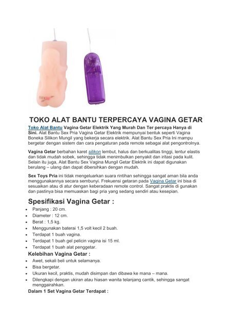 TOKO ALAT BANTU TERPERCAYA VAGINA GETAR