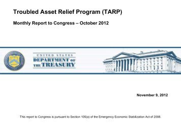 Troubled Asset Relief Program (TARP) - Department of the Treasury