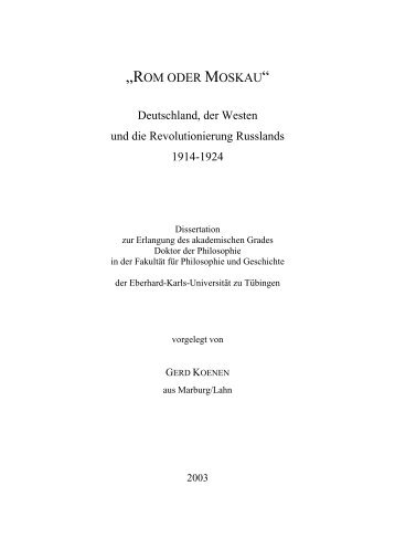 „ROM ODER MOSKAU“ - TOBIAS-lib - Universität Tübingen