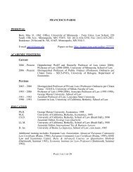 Professor Parisi's CV - the University of Minnesota Law School