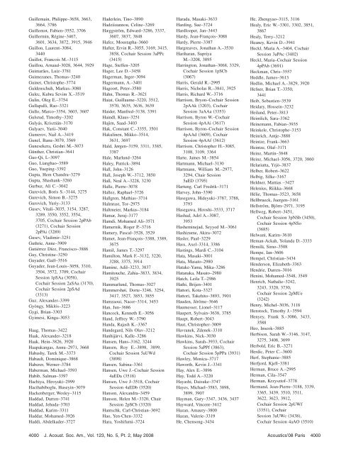 AUTHOR INDEX to papers presented at Acoustics'08 Paris