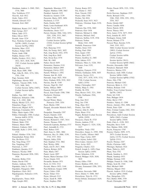 AUTHOR INDEX to papers presented at Acoustics'08 Paris