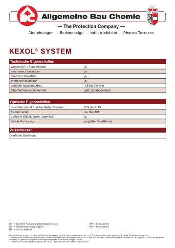 KEXOL® SYSTEM - Allgemeine Bau Chemie