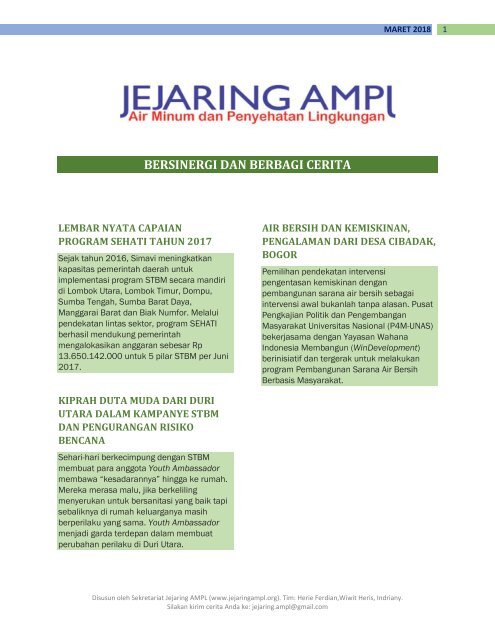 Enewsletter Jejaring AMPL Maret 2018