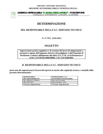 DETERMINAZIONE - Azienda Ospedaliera Santa Maria degli Angeli ...