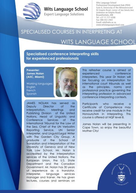 Principles and practice of interpreting - Wits Language School