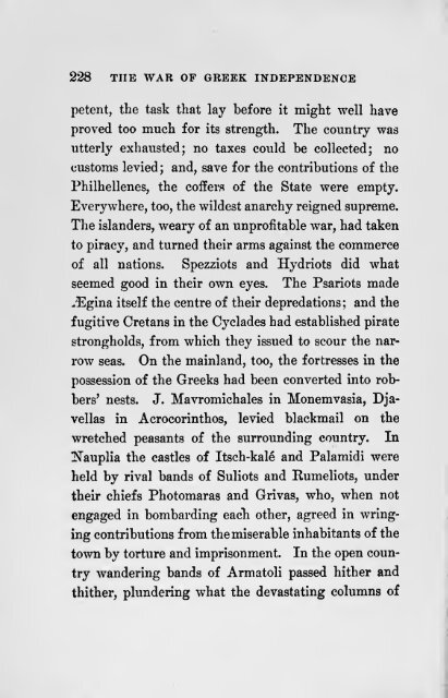 THE WAR OF GREEK INDEPENDENCE 1821 TO 1833 BY W.ALISON PHILLIPS 1897