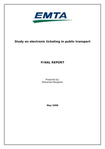 Study on electronic ticketing in public transport FINAL ... - EMTA