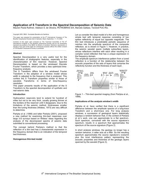 Application of S Transform in the Spectral Decomposition of Seismic ...