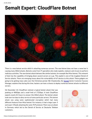 1651 - Semalt Expert CloudFlare Botnet