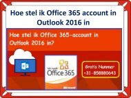 Hoe stel ik Office 365 account in Outlook 2016 in?