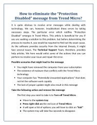 How to eleminate the protection disabled message from Trend Micro