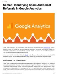 Semalt: Identifying Spam And Ghost Referrals In Google Analytics