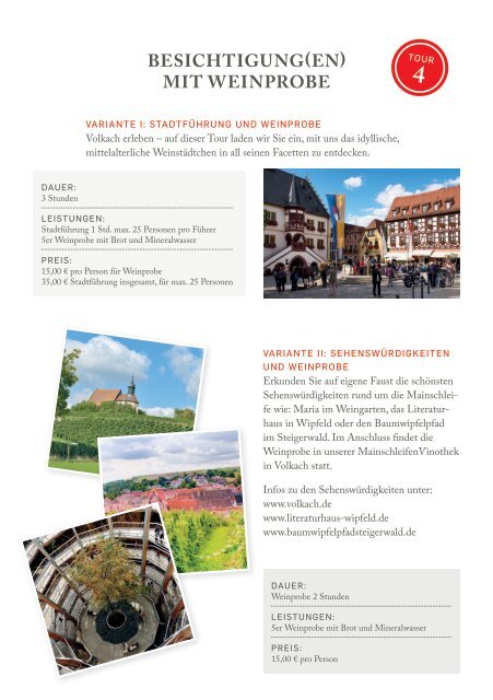 Flyer Weintouren Mainschleifenvinothek Volkach