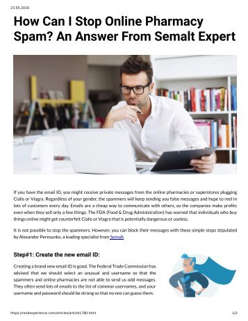 How Can I Stop Online Pharmacy Spam? An Answer from Semalt Expert