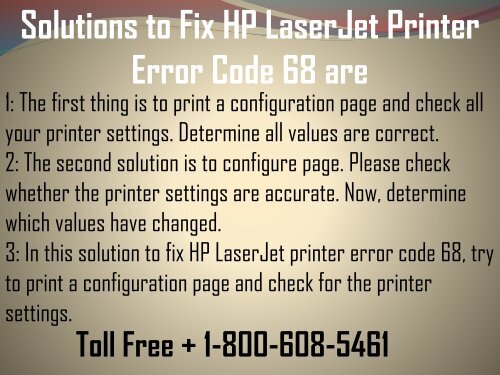 Call  1-800-608-5461 To Fix HP LaserJet Printer Error Code 68