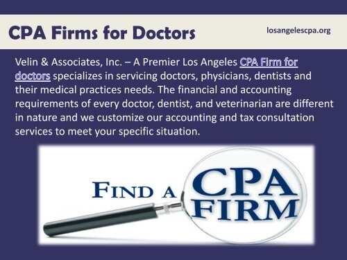 Specialist in Medical Practice Accounting