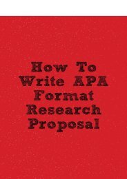How to Write APA Format Research Proposal