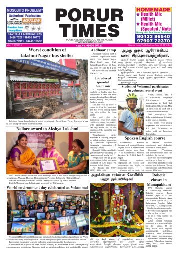 Porur Times epaper published on June.10