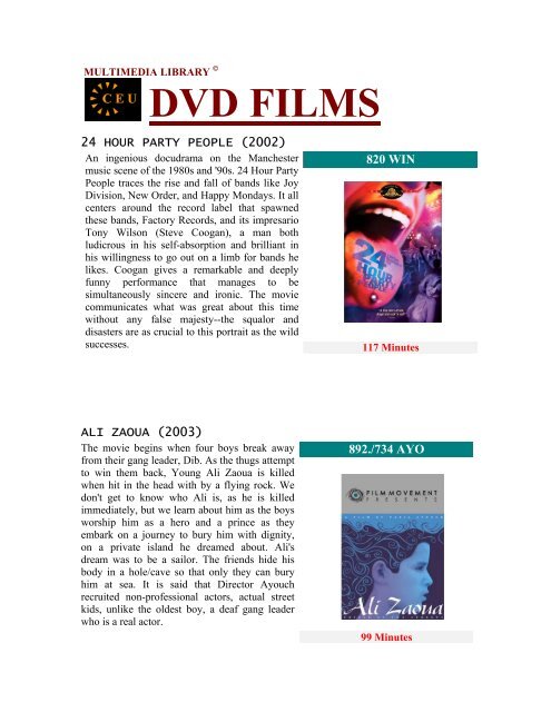 FILMS Library DVD - CEU