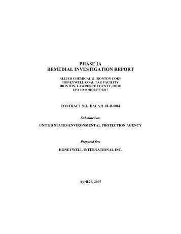 Phase IA Remedial Investigation Report - US Environmental ...