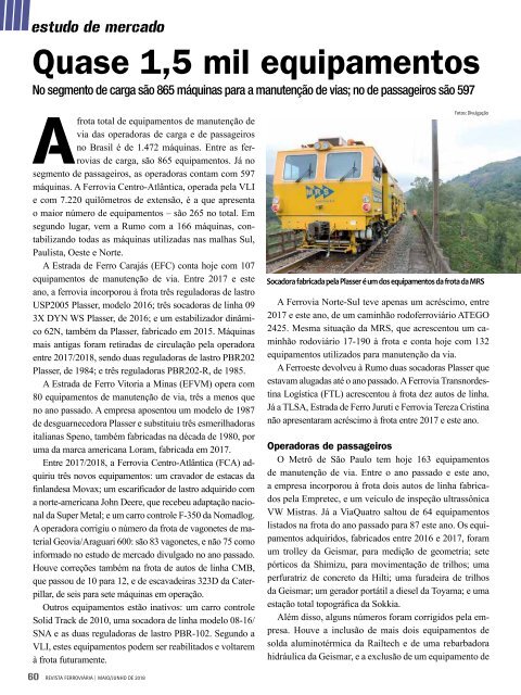 Revista Ferroviária Edição de Maio/Junho 2018